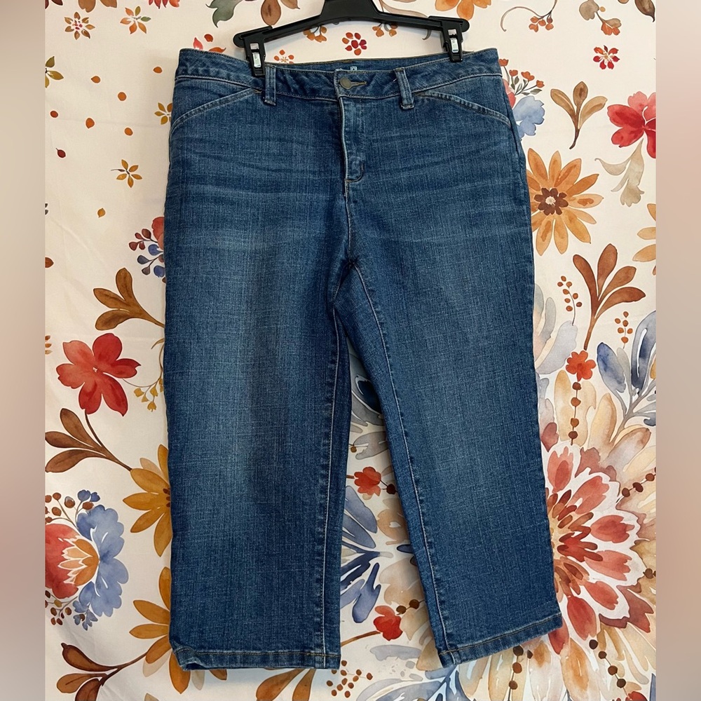 Liz Claiborne 10P Classic Fit Cropped Capri Spring Summer Jeans Casual Midwest